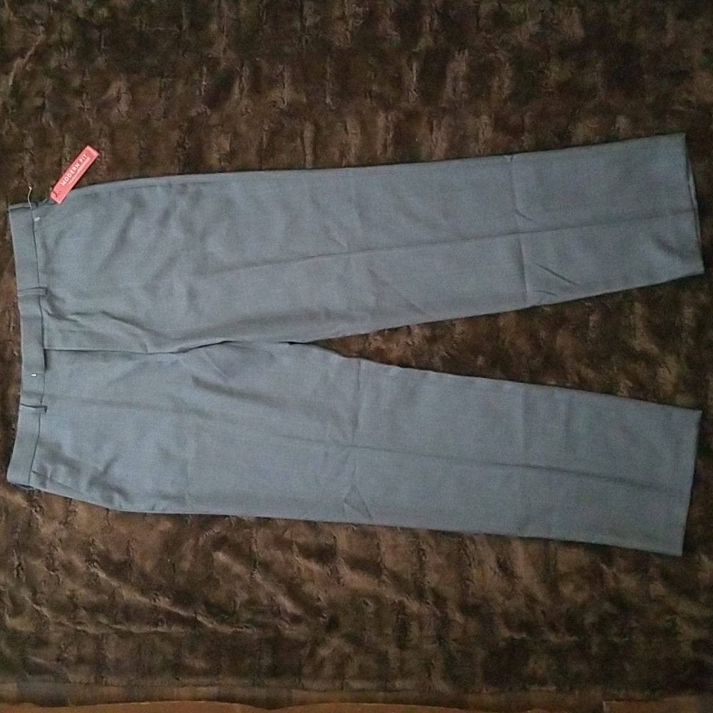 Perry Ellis Portfolio Charcoal Luxury Performance Modern Fit Pants 36×32